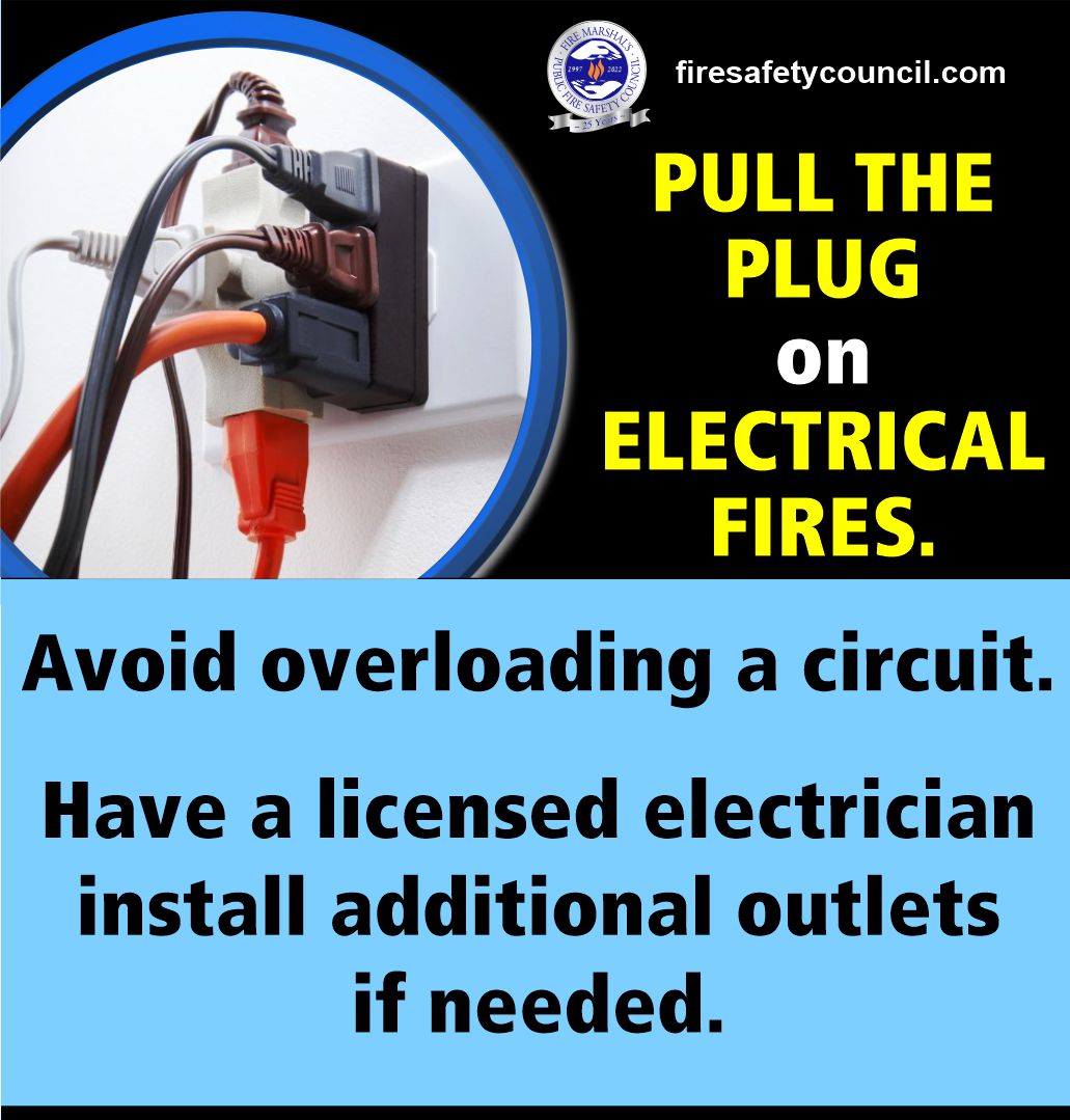 Take the octopus out of your outlets this year! 🐙 Overloading a circuit can cause an electrical fire, have a licensed electrician install additional outlets to keep your home fire safe!