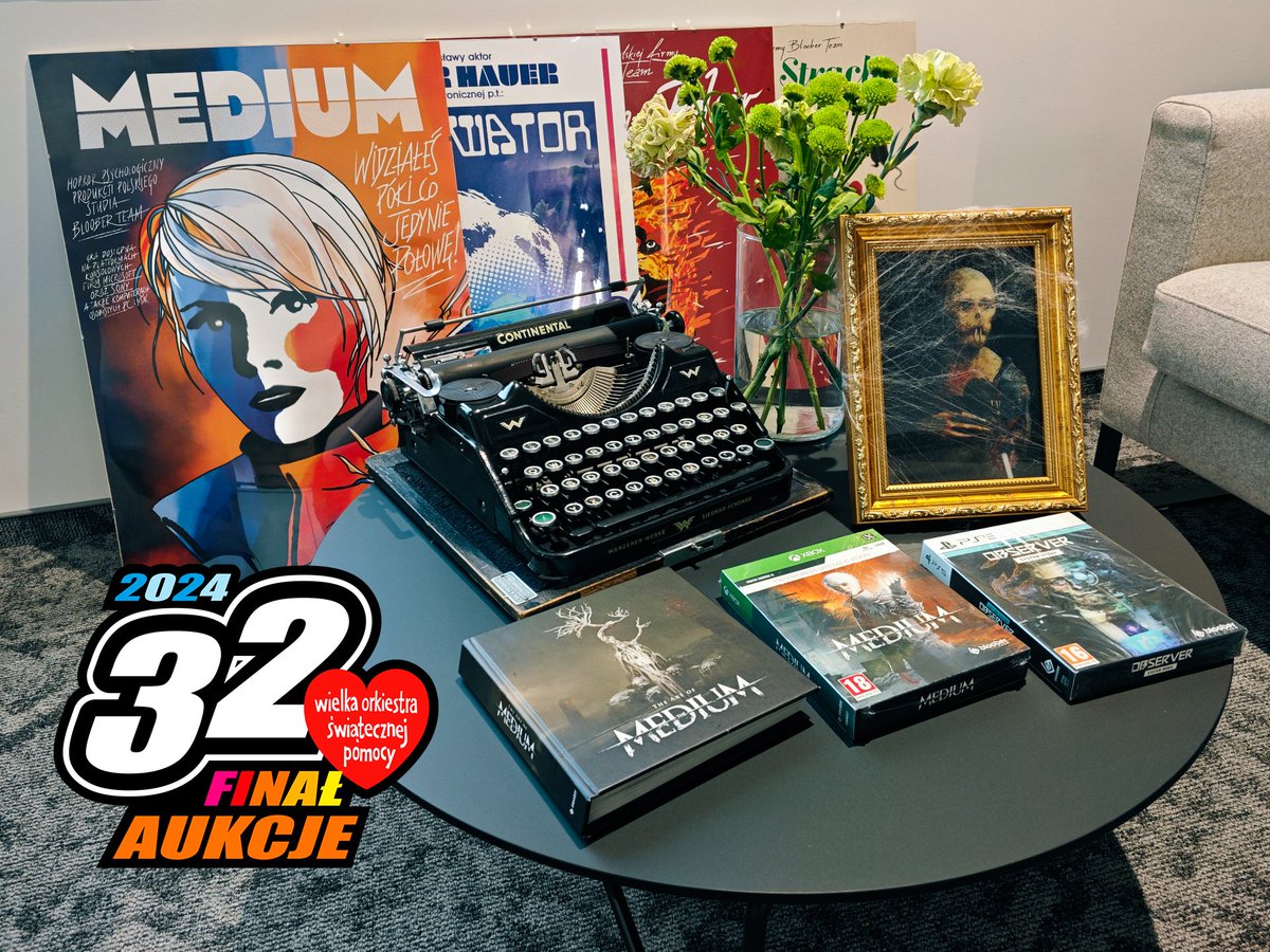 Bloober Team supports the 32nd WOŚP (The Great Orchestra of Christmas Charity) by staging an auction in which you can win a unique, collector's fan set! #WOSP2024 #finalWOSP #BlooberTeam #LayersOfFear #TheMediumGame #ObserverSR allegro.pl/oferta/kolekcj…