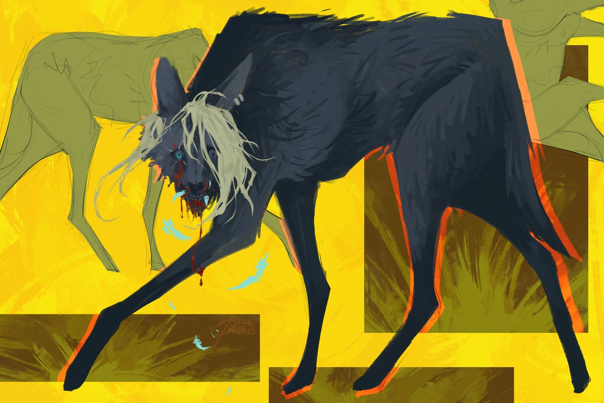 blood no humans blue eyes wolf yellow background animal teeth  illustration images