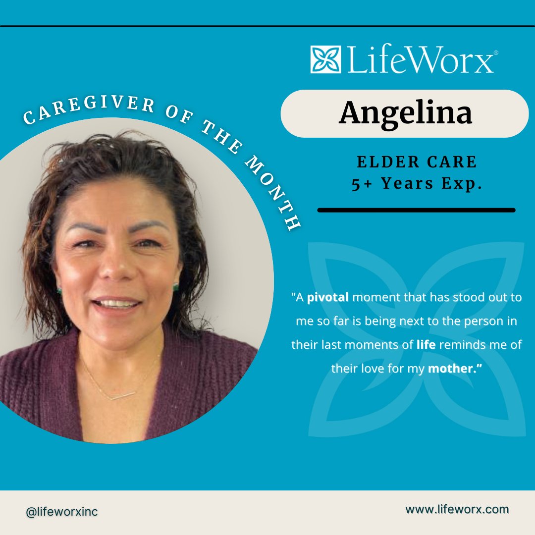 Angelina has worked weekends and never missed a shift - even offering to fill in while other aides were away or helped with last-minute emergencies. Angelina has stood by a client during their last moments a reminder of the love that was given to her mother.
#caregiverofthemonth