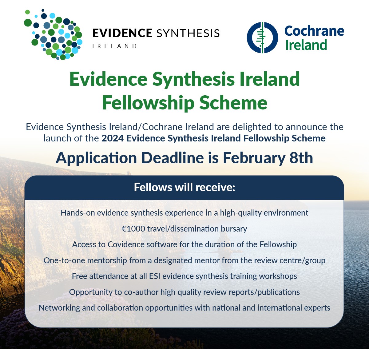 We've a fantastic opportunity for an @EvidSynIRL Fellow to join leading researchers working on the @WHO Global Diabetes Compact Core Metrics. The Fellowship Scheme will give you hands-on experience of the practical skills needed for #EvidenceSynthesis.

For info 👉…