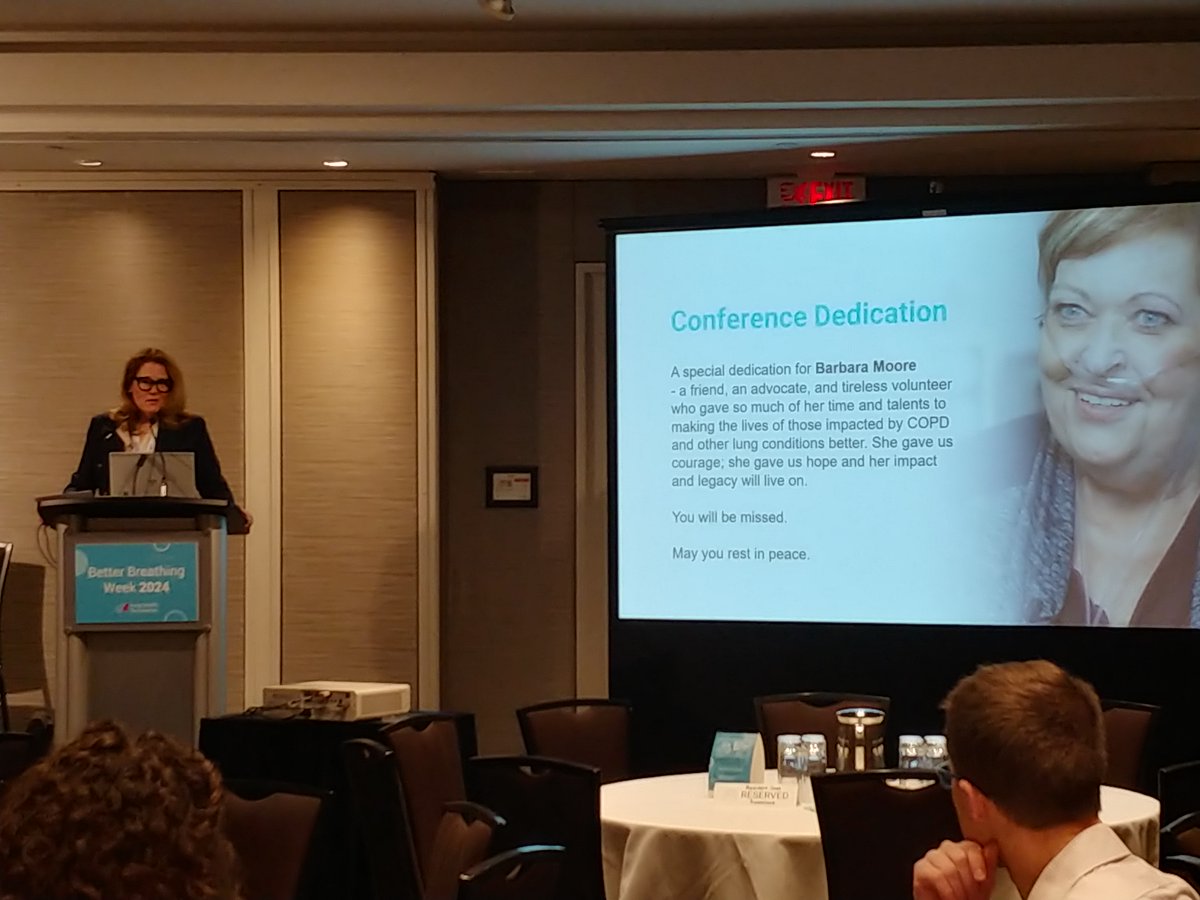 Our CEO, Jessica Buckley, kicked off the in-person sessions of Better Breathing Week 2024 with an inspiring opening speech, dedicating this conference to the memory of Barbara Moore—a cherished advocate and friend of Lung Health Foundation. 🌹 Stay tuned!
 
#BetterBreathingWeek