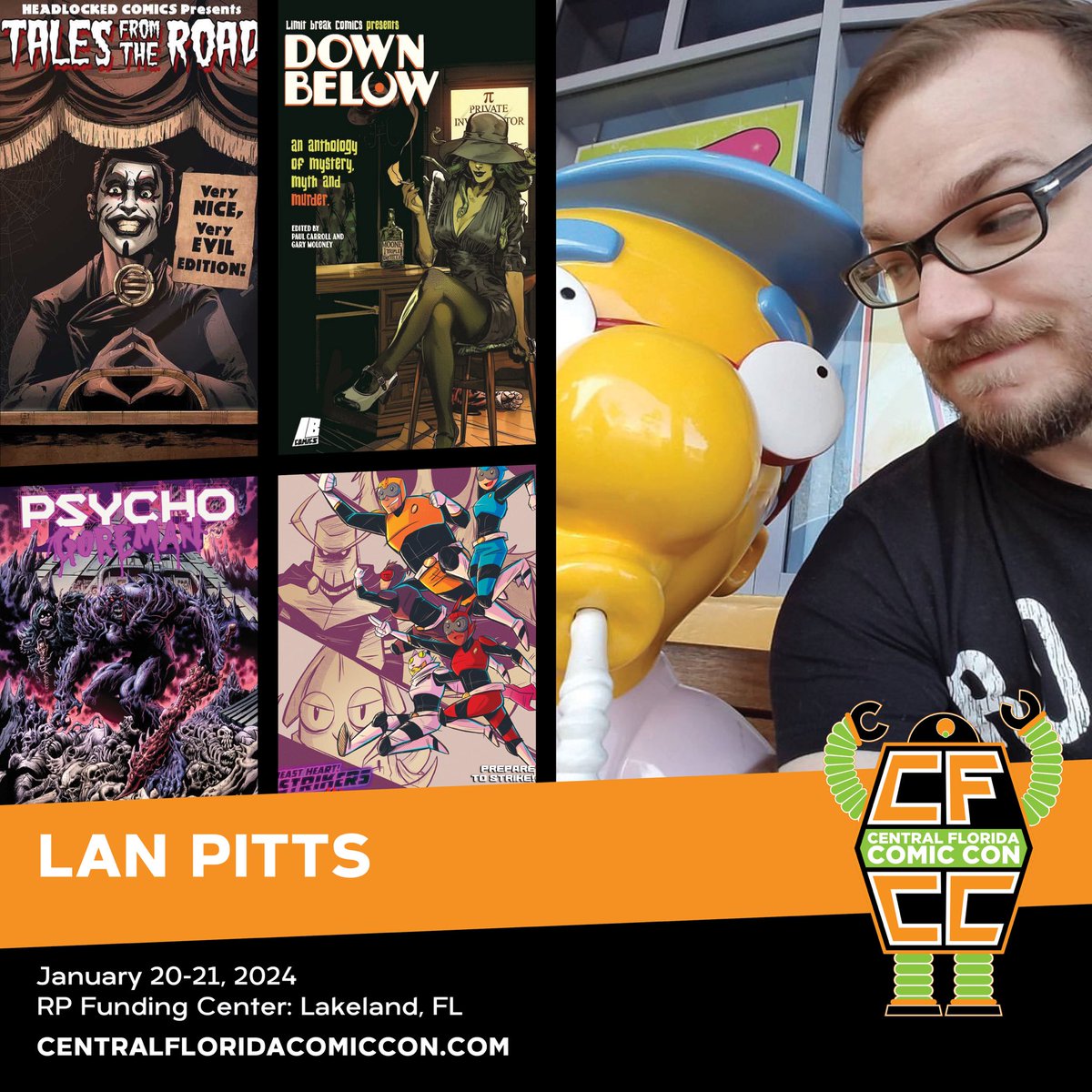 Tampa! Come see me this weekend at @CentralFlaCon. Nerd Street puts on great shows and looking forward to seeing good buds and having good times. I'll have books, merch, prints, and good convos. Come on by!