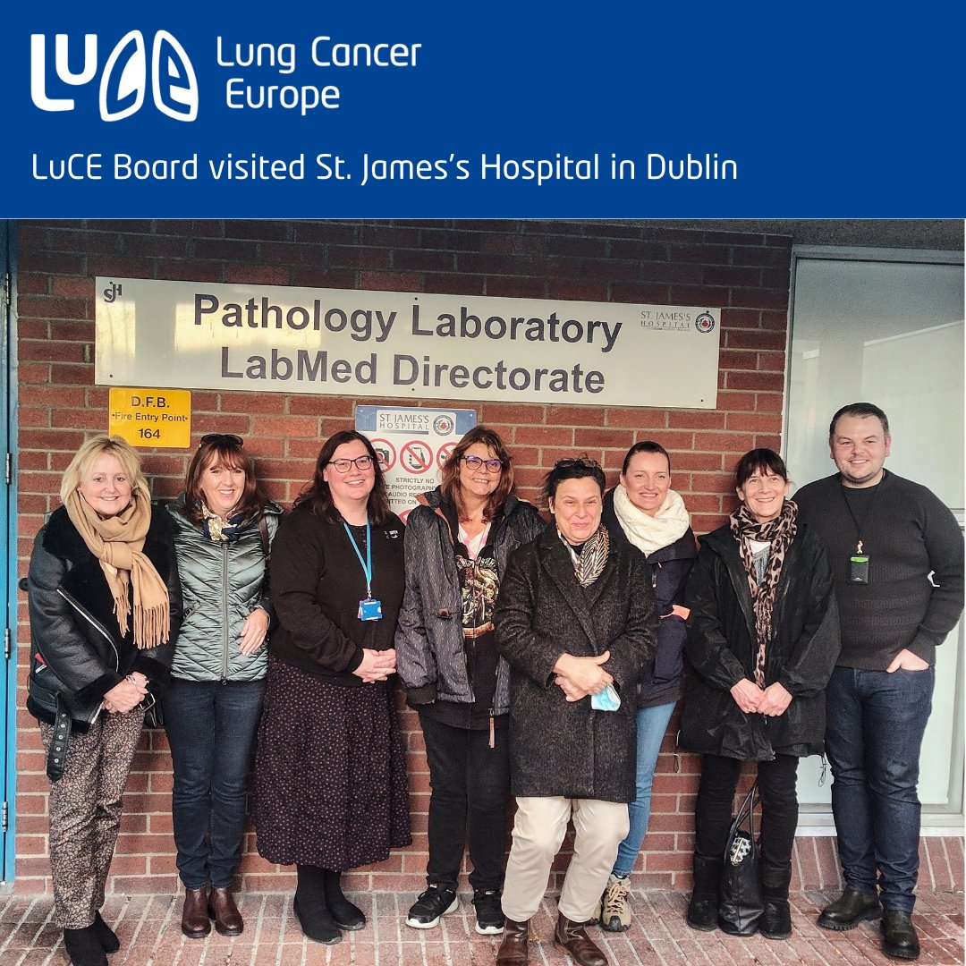 LungCancerEu's tweet photo. The board had the amazing opportunity to visit @stjamesdublin yesterday and were given a tour of the Histopathology and Cancer Molecular Diagnostics laboratories. Huge thanks to @markchrisw, Prof @finnstev, Dr Cathal O’Brien and all who made this visit possible
#LCSM #Diagnostics https://t.co/rKb44n0y9R