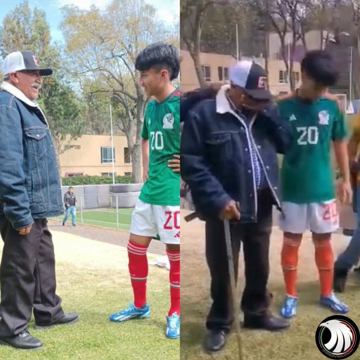 Hace unos días Francisco Mendoza(14) viajaba por primera vez en su vida a territorio mexicano, esto gracias a que fue convocado por la selección mexicana sub-16 

Ya en suelo azteca conoció a su abuelito, un familiar que nunca había tenido la oportunidad de ver en persona y que