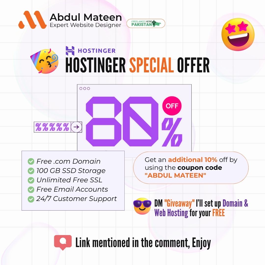 mateen_de's tweet photo. 📷 𝐄𝐱𝐜𝐥𝐮𝐬𝐢𝐯𝐞 𝐆𝐢𝐯𝐞𝐚𝐰𝐚𝐲 𝐀𝐥𝐞𝐫𝐭! 📷

𝐅𝐑𝐄𝐄 𝐝𝐨𝐦𝐚𝐢𝐧 and 𝐝𝐢𝐬𝐜𝐨𝐮𝐧𝐭𝐞𝐝 𝐡𝐨𝐬𝐭𝐢𝐧𝐠 𝐩𝐚𝐜𝐤𝐚𝐠𝐞𝐬 from top-notch providers like Bluehost, Hostgator, and Hostinger, all with no extra charges
 
📷 𝐒𝐞𝐫𝐯𝐢𝐜𝐞 𝐂𝐡𝐚𝐫𝐠𝐞𝐬: Absolutely FREE https://t.co/IMJcs8xMhO