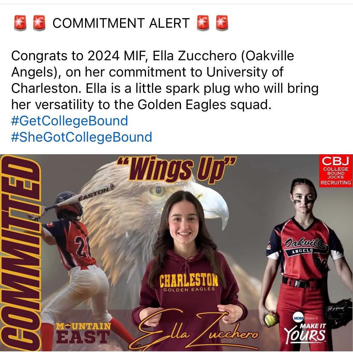 Congratulations to our amazing shortstop Ella on her new journey! The entire <a href="/oakvilleangels/">Oakville Angels</a> family is so very proud of you.  🥎