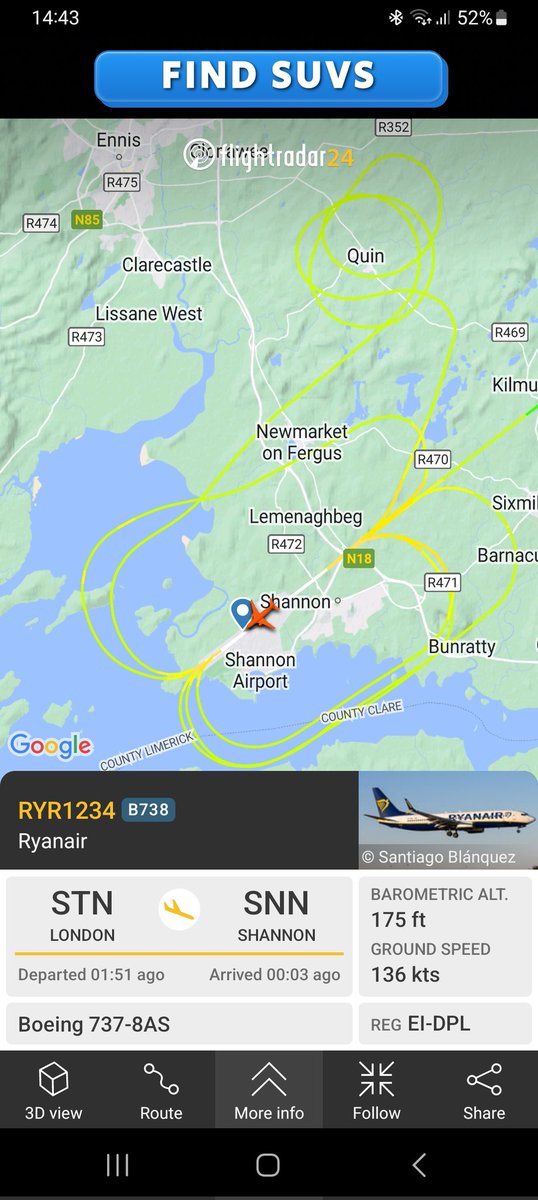 kevsheehan's tweet photo. @Ryanair what's happening in Shannon. 6 attempts and counting. 2 other flights landed in the interim. Is it pilot error? https://t.co/9CEOi0olJq