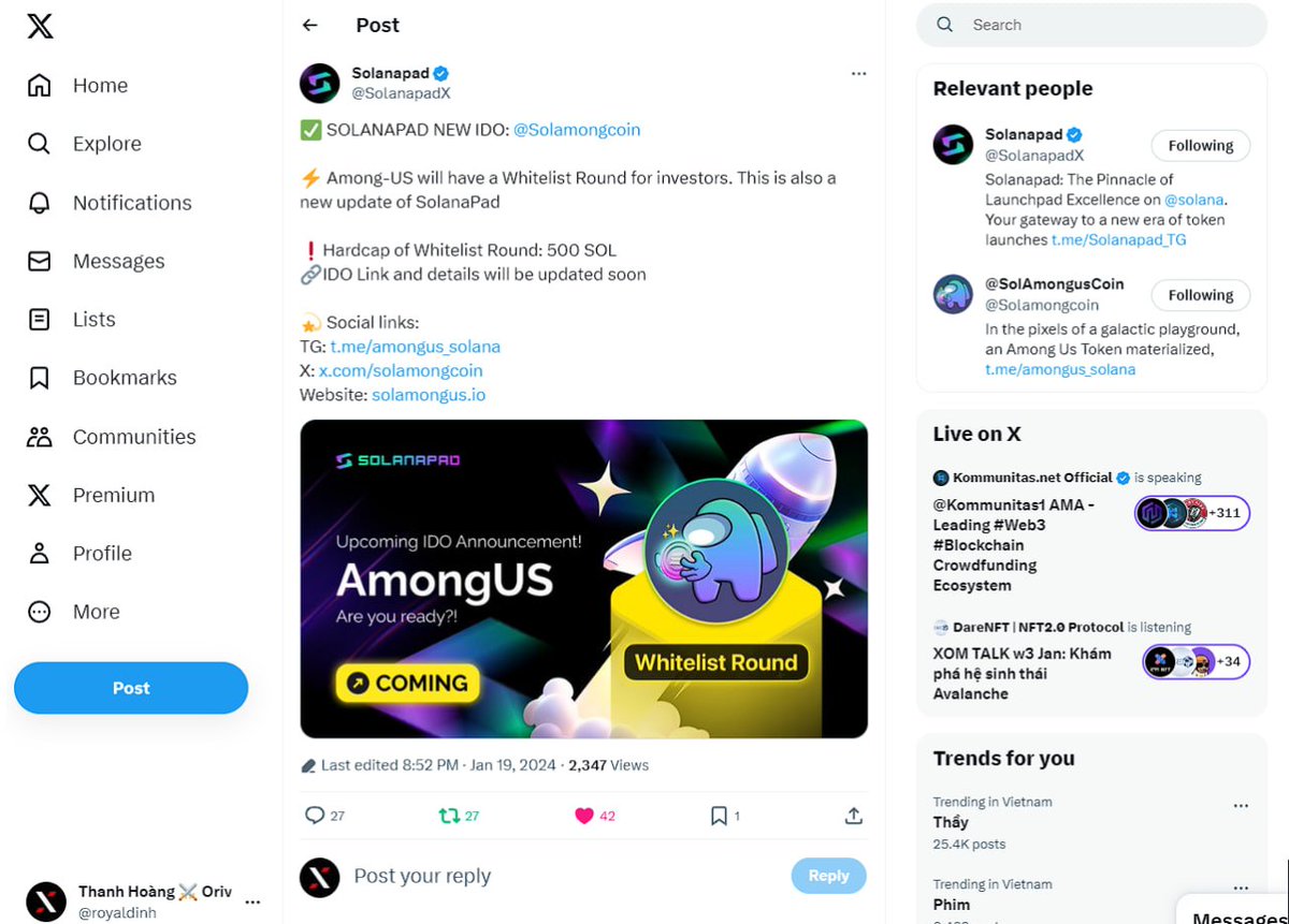 royaldinh's tweet photo. @SolanapadX @Solamongcoin CR7F6n5Ca6XbDGpJJceMQak5mq2neXSuJAtgSS9uYH25 https://t.co/A2uztJfH96