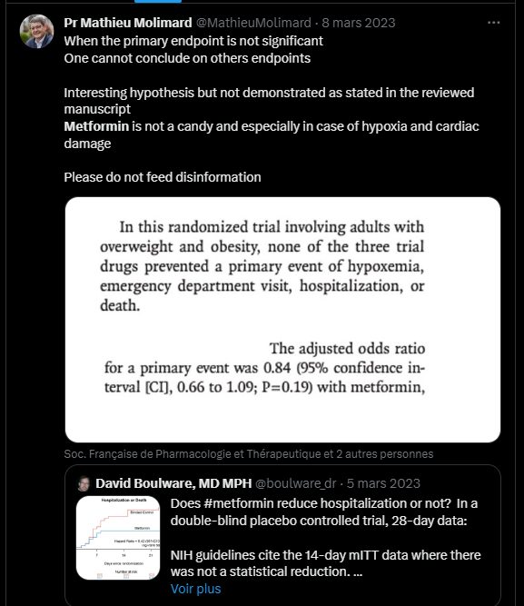 Woodynist's tweet photo. "#metformin inhibited NLRP3 inflammasome activation &amp; IL-1β production..along with inflammasome-independent IL-6 secretion, thus attenuating .. #SARSCoV2-induced ARDS."

Peut-on espérer le DOSAGE de la #metformine par @MathieuMolimard pour optimiser cette propriété?
@D_Deplanque https://t.co/tkk8M35Cyg