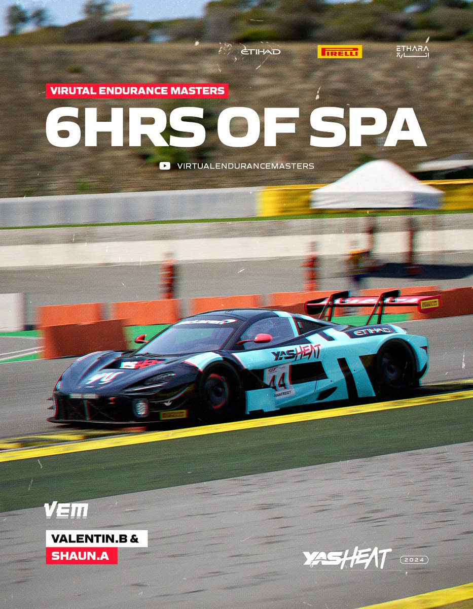 We're back in action tomorrow for the Virtual Endurance Masters 6 Hours of Spa! Let's go, team 🔥

<a href="/Pirelli/">Pirelli</a> <a href="/etihad/">Etihad Airways</a> @EtharaOfficial 

#BringTheHeat #ACC