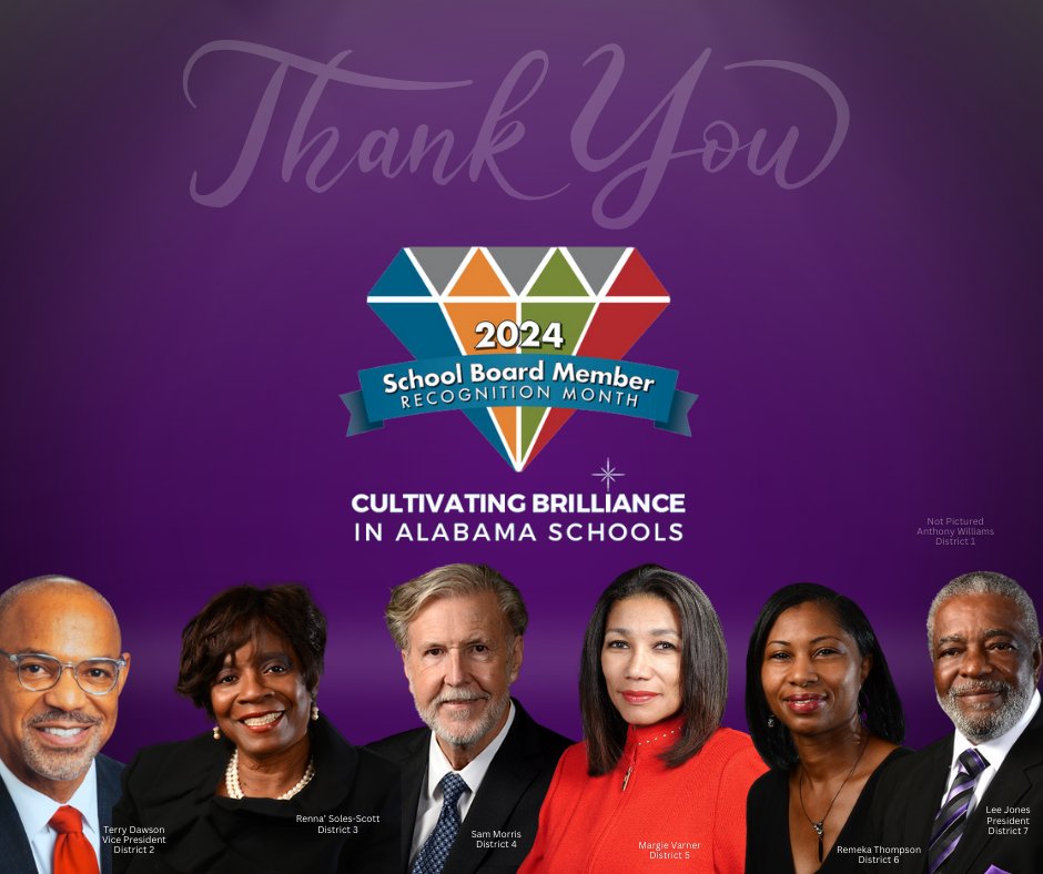 BCSTigers's tweet photo. Thank you to our School Board for playing a critical role in cultivating a better tomorrow with your dedicated service to the children and staff of our district. #BelieveInBessemer #TapInTigerUp #SchoolBoardRecognitionMonth https://t.co/dQNKrQV092