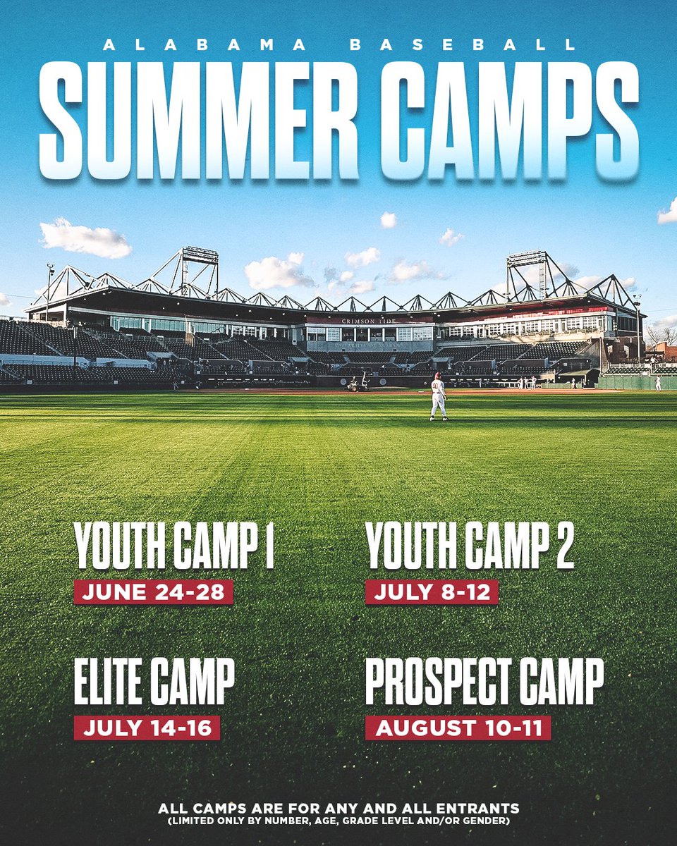 🚨 CAMP UPDATE 🚨

Plenty of opportunities to join us for camp this summer at #TheJoe. Click the link to check out all your options, get more information and sign up now! 

🔗 tinyurl.com/yc5vzmw2

#RollTide