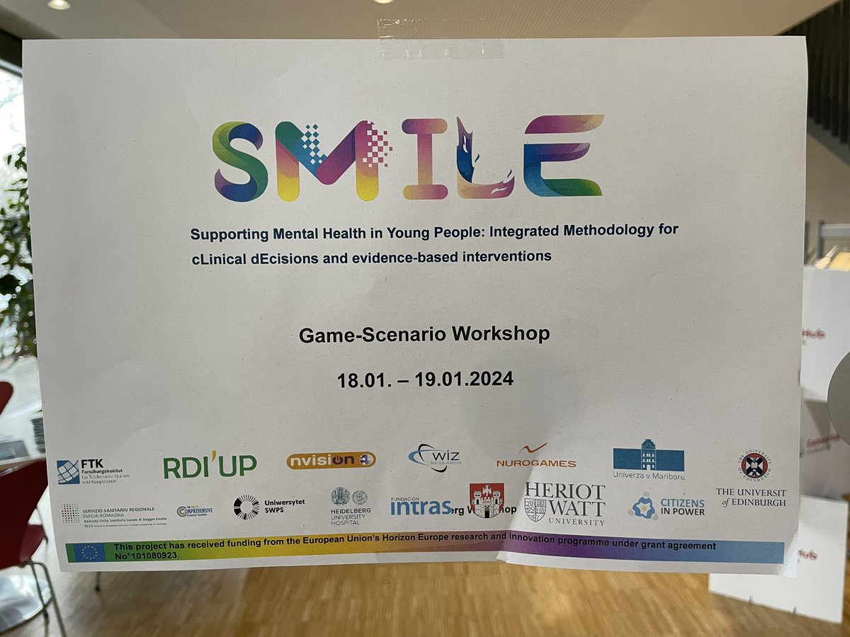 Almost at the end of the 2nd day of the Horizon Smile Game-Scenario Workshop at @UniHeidelberg and it has been a very fruitful two days of discussions #digitalmentalhealth #psychology #adolesencementalhealth @HeriotWattUni @HWPsych @CABS_HeriotWatt