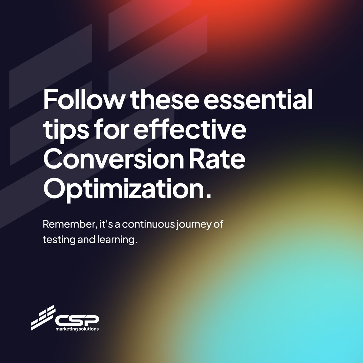 CSPMarketingSol's tweet image. Remember, CRO is a journey, not a destination. Implementing these tips is just the beginning. Continuous testing, learning, and optimizing are crucial for sustained success. 

buff.ly/3Aakiyk 

#ConversionMastery #DigitalGrowth #OptimizationJourney