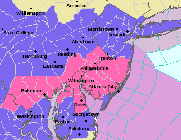 Force17News's tweet photo. The Winter Storm Warning has expanded into Atlantic County (NJ) Kent county (DE) and Cumberland county (NJ) until 10 PM EST this evening https://t.co/Ldv4YAEJqR