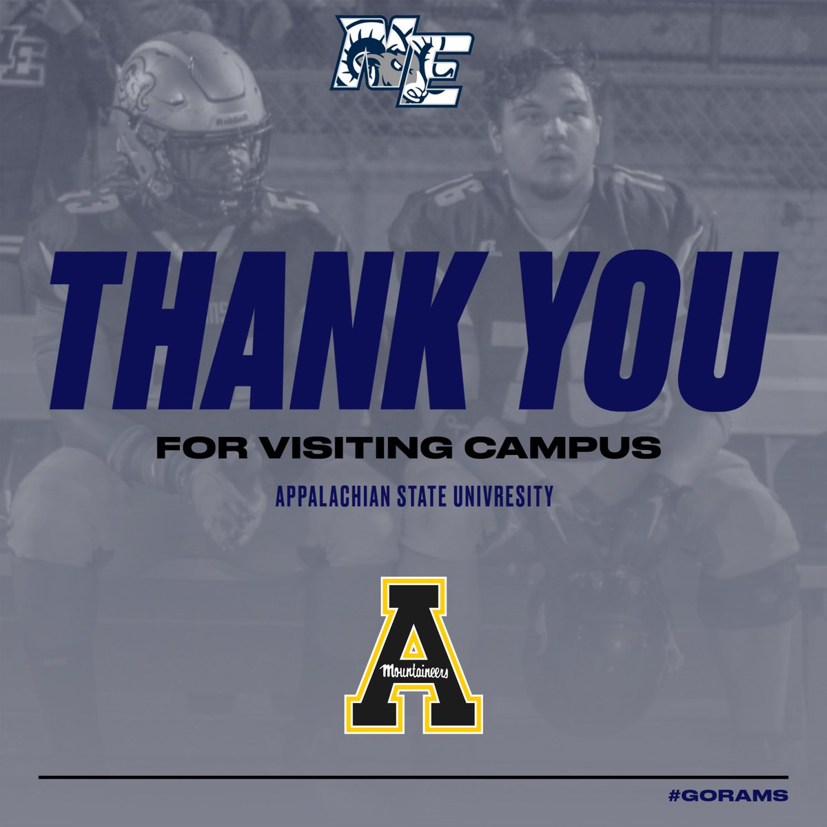 We kicked off Friday in Ram Nation with a visit from @CoachM_Cummings & @AppState_FB. It was great catching up with coach & talking with him about our student athletes. #RamNation #GoApp #RockBoyz24