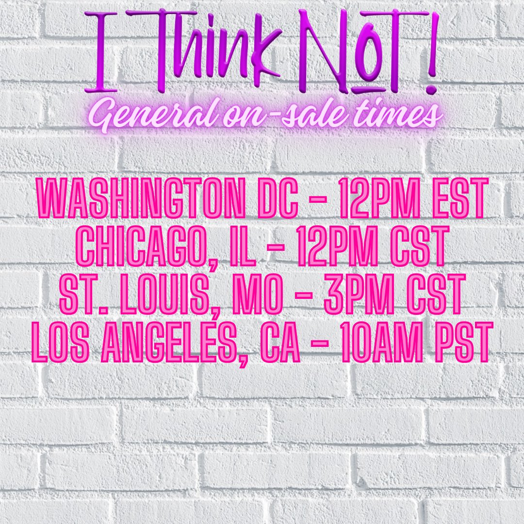 LIVE SHOW GENERAL ADMISSION TICKETS NOW ON SALE! linktr.ee/ithinknottour