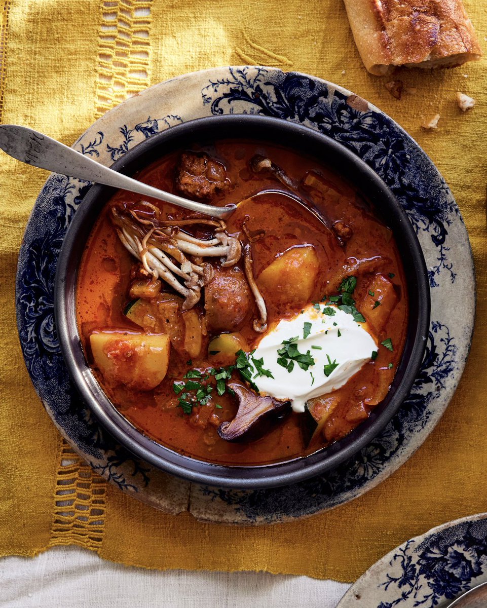 BROTHY HUNGARIAN GULYÁS (GOULASH) // Goulash gets a modern spin. open.substack.com/pub/sarahcopel…