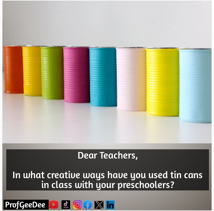 Tin cans can be used as learning materials.

Always make sure the cans are safe with no sharp edges. Watch over the kids while they play.

#earlyyears
#earlylearning
#earlychildhoodeducation
#dearteacherseries
#profgeedee