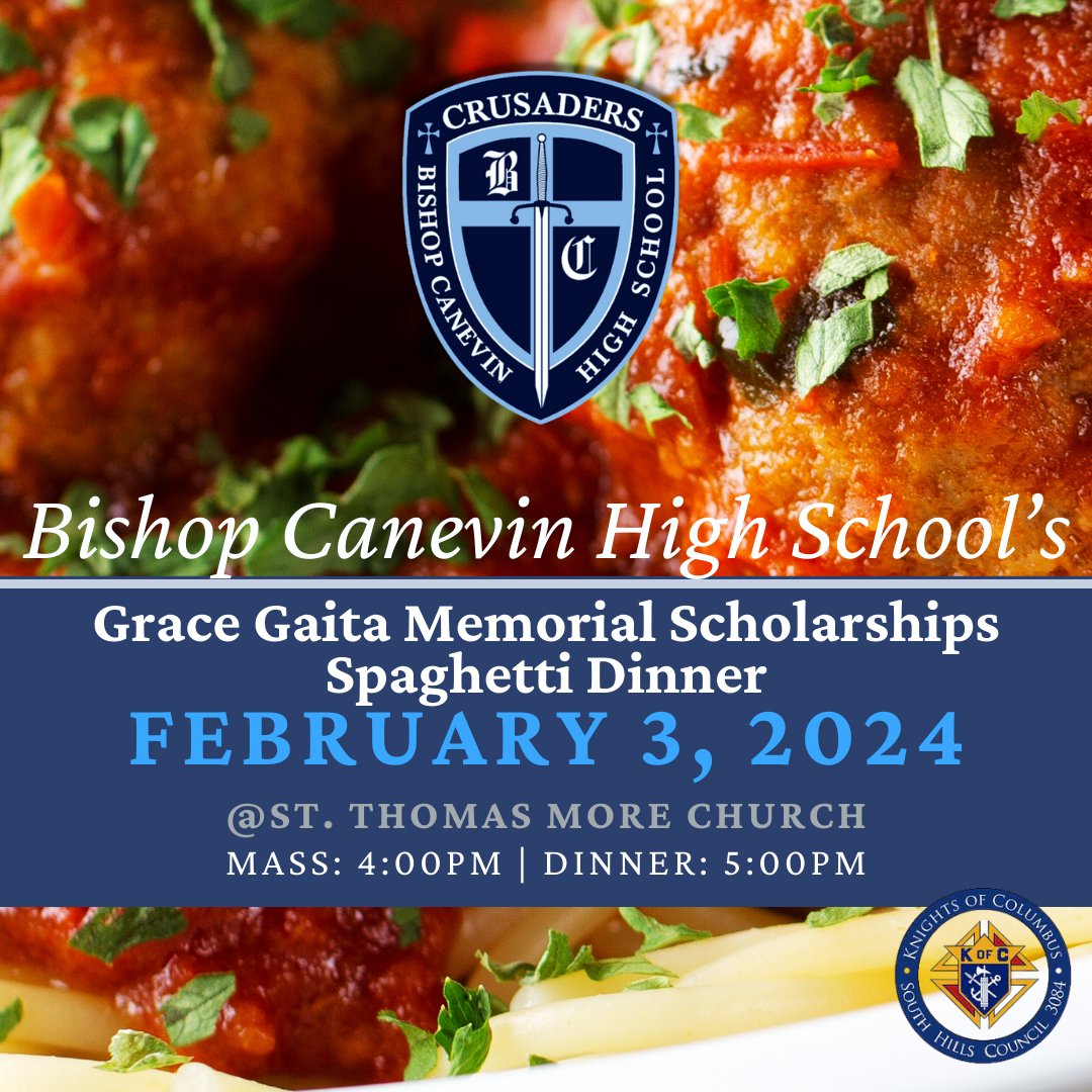 On Feb. 3rd the Grace Gaita Memorial Scholarships Spaghetti Dinner will take place at St. Thomas More Church after the 4pm Mass. Tickets: $15 adults, $10 for kids (10 and under). PURCHASE TICKETS NOW!!! 🍝🍝🍝🍝one.bidpal.net/gaitadinner24/…