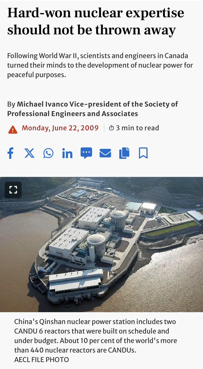 “Hard-won Canadian nuclear expertise should not be thrown away”

A phenomenal article by Michael Ivanco the former VP of the <a href="/SPEACanada/">SPEACanada</a> 
in 2009

Very relevant in the current moment as we contemplate technology selection for new large nuclear <a href="/Bruce_Power/">Bruce Power NGS</a> 

“Following World War