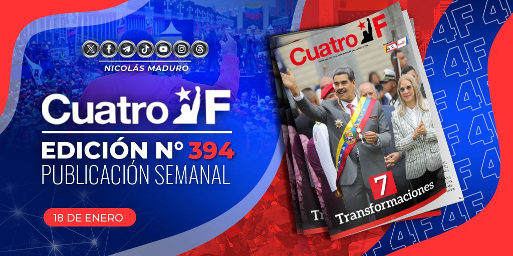 Con las 7T Venezuela se convertirá en una potencia, lo vamos a lograr con esfuerzo propio e independencia plena por la Paz, la seguridad e integridad territorial de los venezolanos y venezolanas. Parte de las líneas que encontrarán en la edición N° 394 del semanario digital