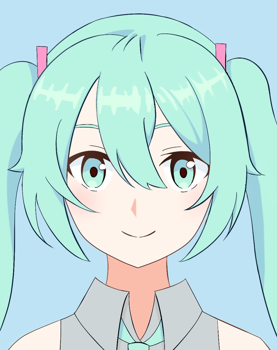 Yuko_Arts's tweet photo. I tried to draw Hatsune Miku in Genshin style, but in the end, I changed the proportions. Not satisfied. I'm going to practice head more and define my style. #HatsuneMiku #twintails https://t.co/IRnOFggtRK