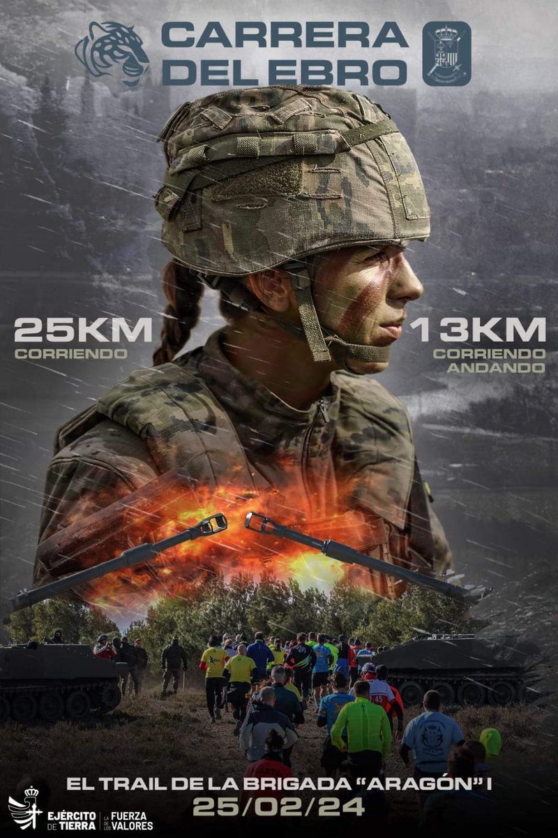FUTER_ET's tweet photo. La Carrera del Ebro organizada por la #BrigadaAragon ya ha sido presentada oficialmente. Se trata de una prueba única en el calendario de carreras de Zaragoza en la que además todo lo recaudado va destinado a proyectos solidarios. ¡Inscríbete. Contamos contigo! #SomostuEjército https://t.co/tBCIJB46b0
