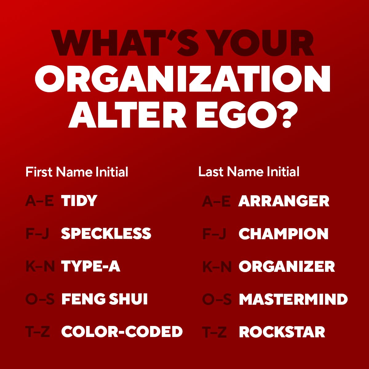 Comment your alter ego name below, then unleash it on your workspace! 2024 is the year we all get organized.