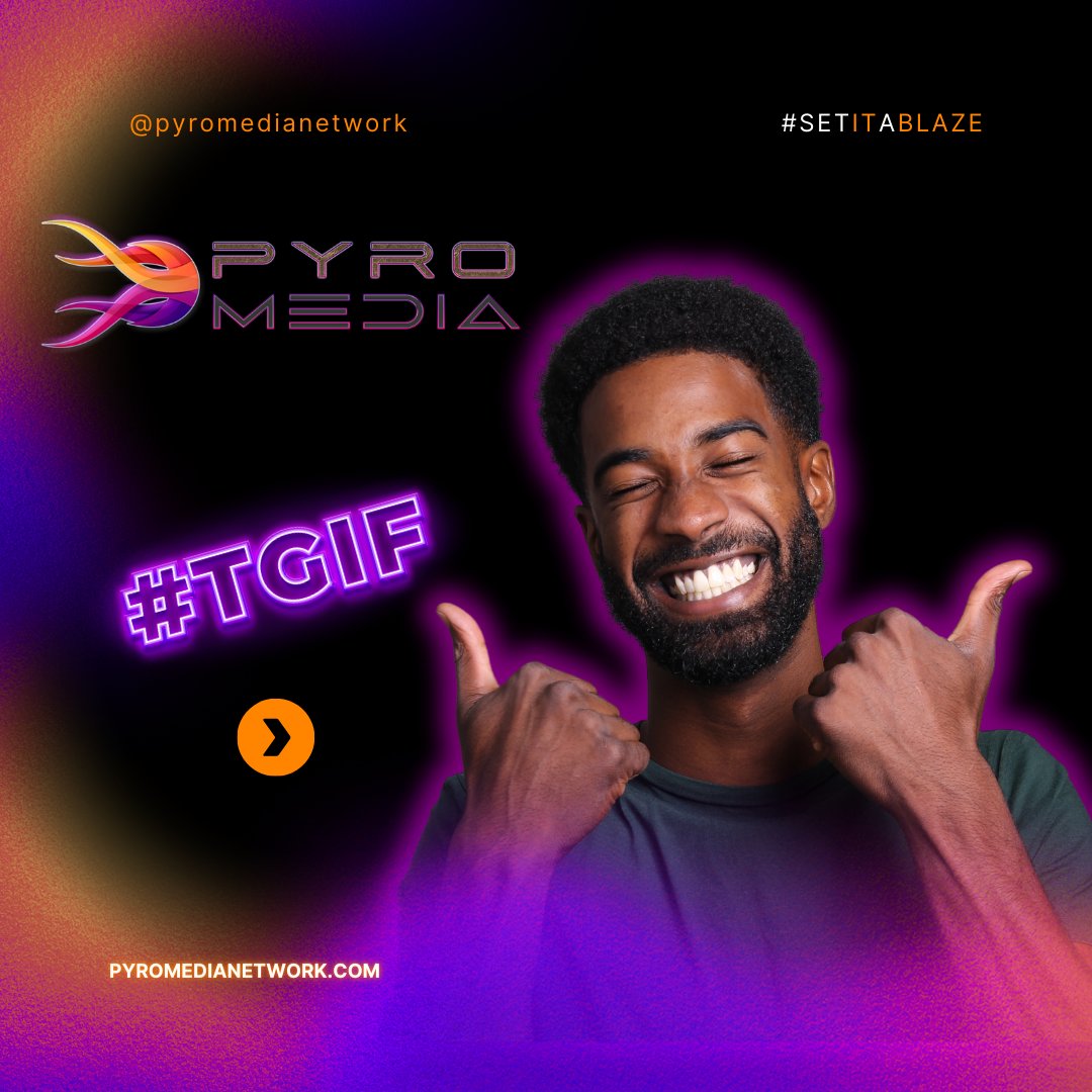 pyromedianet's tweet image. 🎉 TGIF! 🎉 Kick off the weekend vibes with a burst of positivity and entertainment! Join us in celebrating the end of the week! What are your weekend plans? Share them with us!

#TGIF #WeekendVibes #PyroMediaNetwork #FridayFun