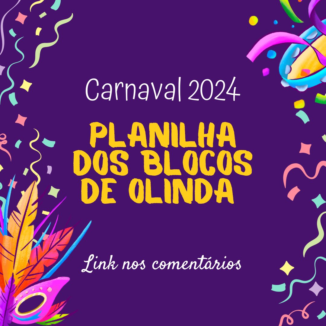 wateuskeiroz's tweet image. Planilha liberada! Esse ano eu tive a imensa colaboração de @_sal para fazer a planilha. Sério, sem ele não sairia tão rápido e nem tão linda! Agradeçam a ele também!  Vamos curtir o carnaval de rua e gratuito que só Olinda tem! Nos vemos nas ladeiras!!