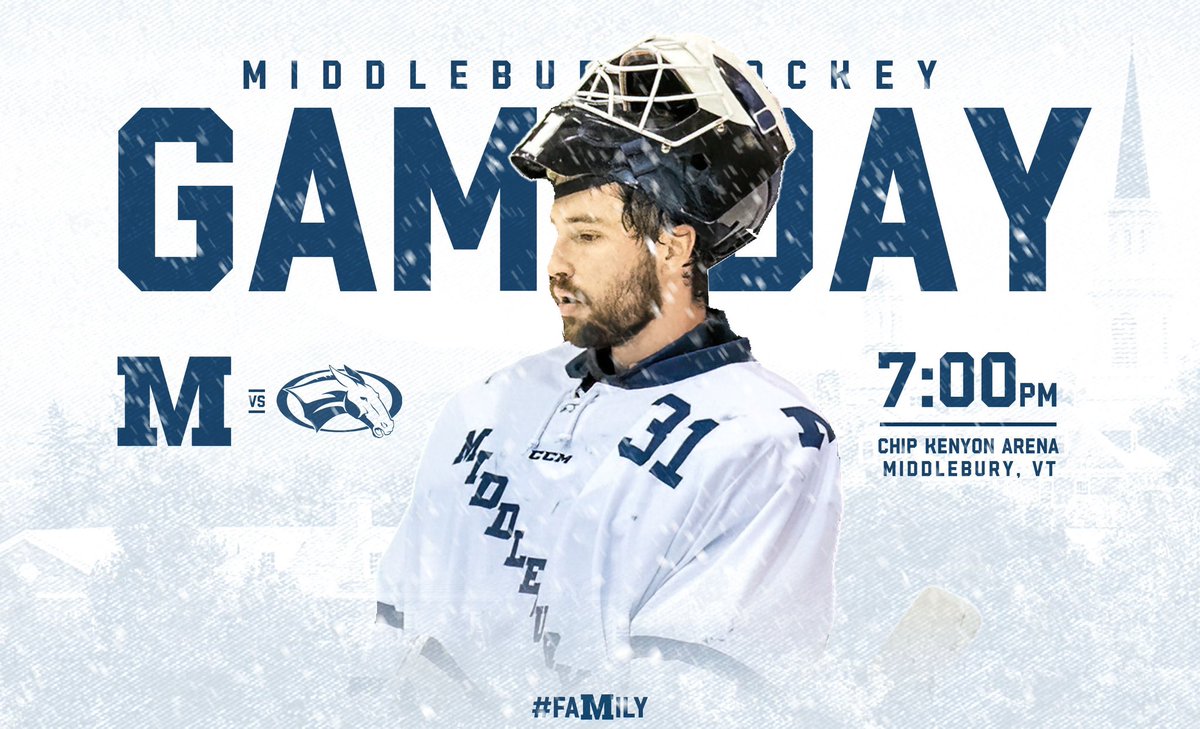 IT’S A HOCKEY NIGHT IN MIDDLEBURY
The Panthers play host to Colby in a massive NESCAC tilt. 

#𝐟𝐚𝗠𝐢𝐥𝐲

⏰7:00pm
📍Middlebury, VT
📺NSNsports.net
