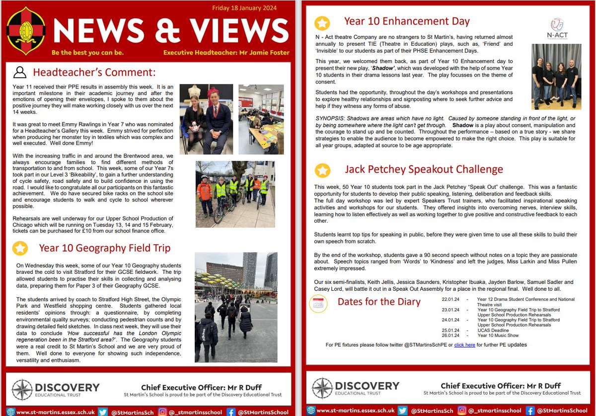 It has been a busy week at St Martin's please click on the link below to view this week's News and Views: st-martins.essex.sch.uk/assets/Documen…