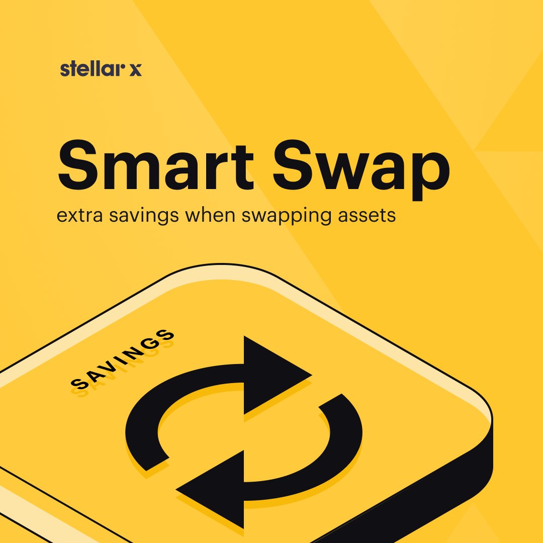 StellarX (@stellarxhq) on Twitter photo Smart Swap with StellarX has arrived!
Dig deeper into how we now optimize your swaps by checking out the full thread from <a href="/ultrastellar/">Ultra Stellar</a>.
Have you spotted the "Savings" tag yet? It means Smart Swap has worked its magic to offer a superior rate. Experience better swaps today! Smart Swap with StellarX has arrived!
Dig deeper into how we now optimize your swaps by checking out the full thread from <a href="/ultrastellar/">Ultra Stellar</a>.
Have you spotted the "Savings" tag yet? It means Smart Swap has worked its magic to offer a superior rate. Experience better swaps today!