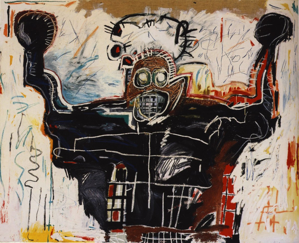 Help me share Jean-Michel Basquiat's art on Twitter - use @botfrens to automatically share a piece from his art collection daily botfrens.com/collections/27