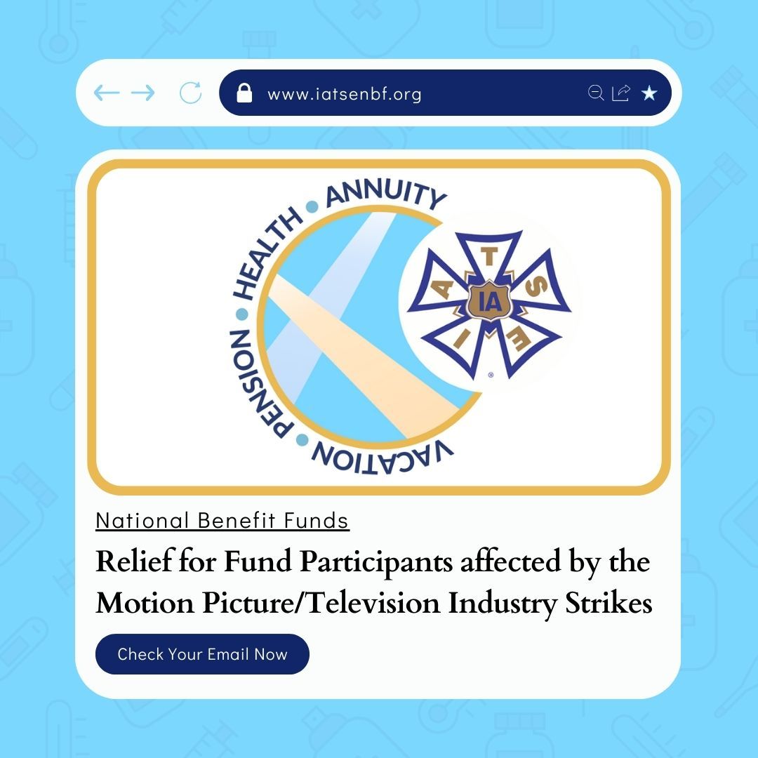 A notice detailing the Board of Trustees approved relief for affected individuals of the #IATSEnbf Health & Welfare Fund & IATSE Annuity Fund has been sent to all participants #iaLocal484 #IATSE #NationalBenefitFunds #2024 #InSolidarity #CheckYourEmail #ImportantMessage