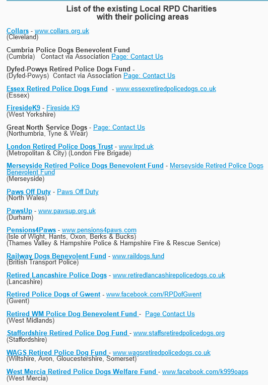 1⃣8⃣ #LocalRPDCharities
Check them out.
Support.
Ask questions.
Want to start your own Local RPD Charity?
they/we will help all we can.
All run by unpaid volunteers.
Over 15yrs experience &amp; some newly formed.
Core purpose to help with vet &amp; welfare costs.
…ciationofretiredpolicedogcharities.uk