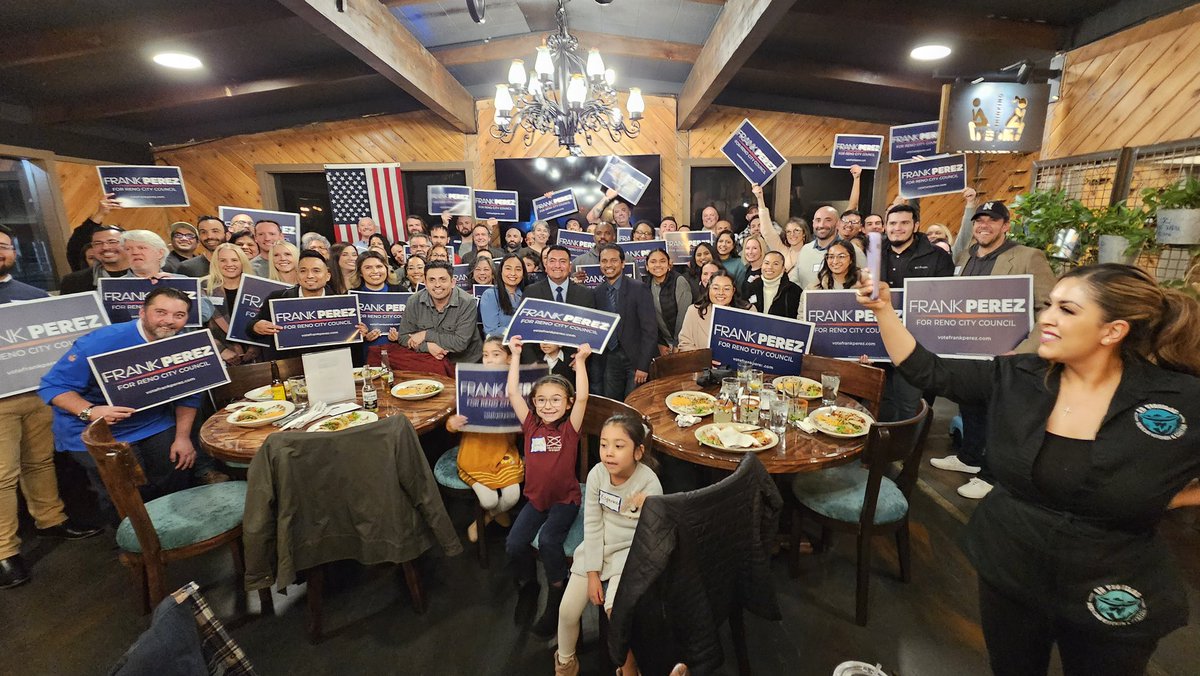 FrankPerezNV's tweet photo. Incredible kickoff for our campaign for Reno City Council Ward 1. Our campaign is focused on city investment in our neighborhoods, clean and safe communities for our families and seniors citizens, and opportunities for our young people! #WardOne #Reno https://t.co/oBCwA6LaKx