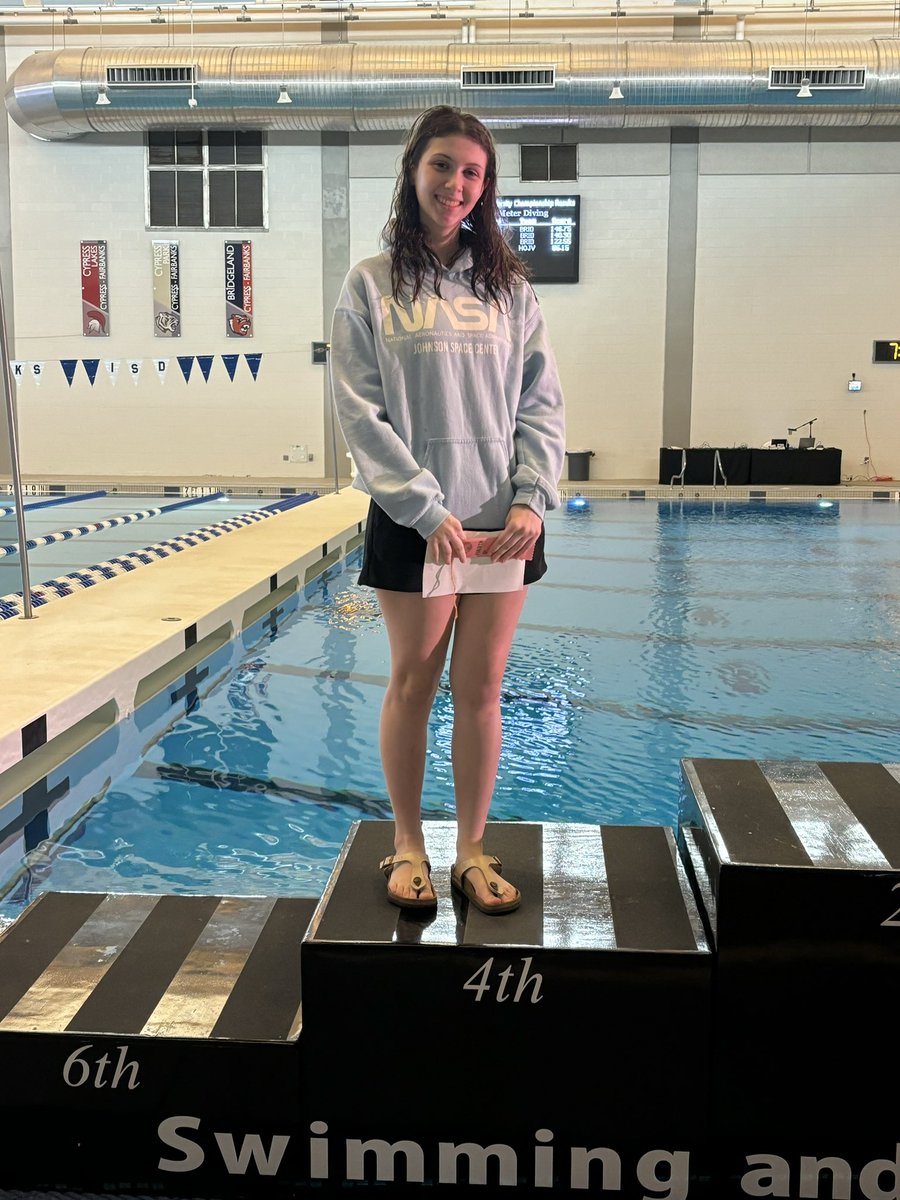 Congratulations to Bree, from Jersey Village HS. She did a fantastic job and placed 4th at the JV District 18-6A Championship!