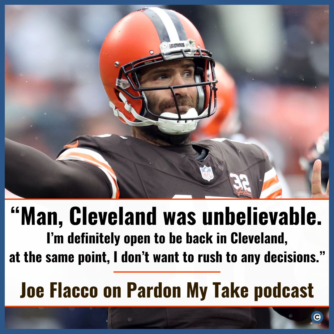 Joe Flacco joined the Pardon My Take podcast and wasn't shy about his desire to return to Cleveland next season. Photo: Joshua Gunter, cleveland.com #Browns