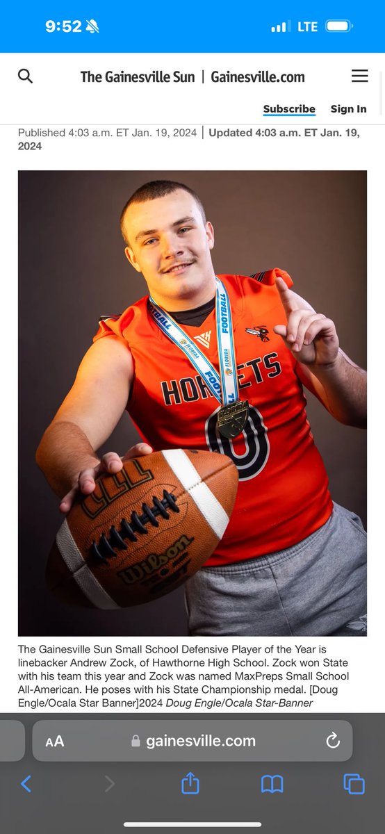 AndrewZock1's tweet image. Gainesville Sun Small School Defensive Player of the Year 🙏

@CIngram_85 @Coachadkinsd @CoachBowie_HHS @HHS_Football352