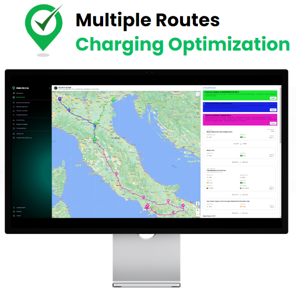 Make_My_Day_App's tweet image. Maximizing Efficiency and Reducing Costs: #Multiple #Routes #ChargingOptimization for #Fleets! One #vehicle is easy to manage, but what about 100 and more? Meet our smart #ElectricVehicle #ManagementSystem, where #fleet managers can manage and control their fleet efficiently!
