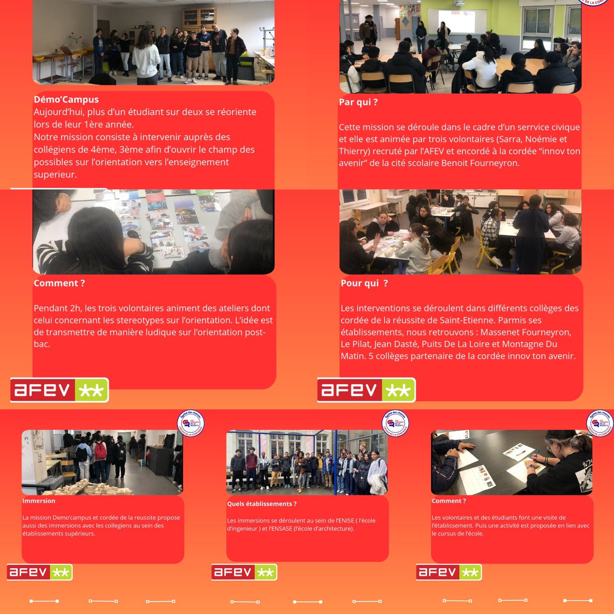 CiteSco_JMBF's tweet photo. #SemaineCordées #Jour5 Pour terminer la semaine, un regard particulier sur les actions menées par l’#AFEV ! Cette semaine aura permis un petit tour d’horizon de ce qui est proposé au sein de la cordée « Innov’ton Avenir ! »
Bravo 👏 à tous !
#lescordeesdelareussite @academielyon https://t.co/YEyk2OErQg