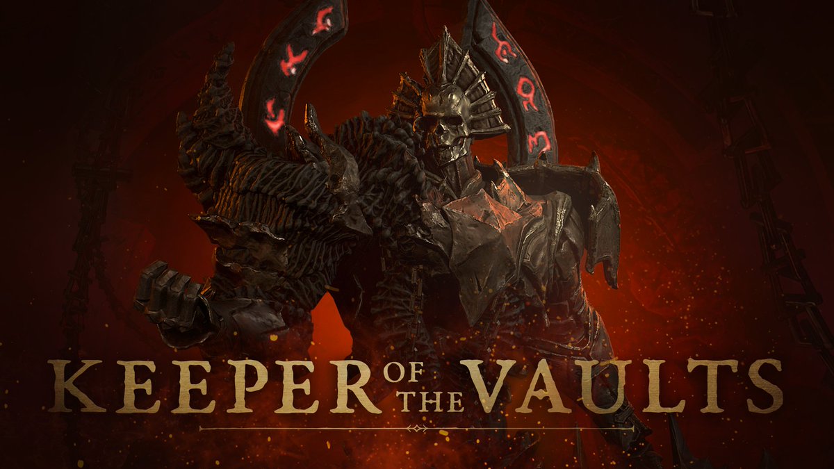 Only the bravest shall face the Keeper of the Vaults.

Corrupted by the demon Malphas, this stationary guardian destroys all who oppose it with devious traps and relentless attacks.