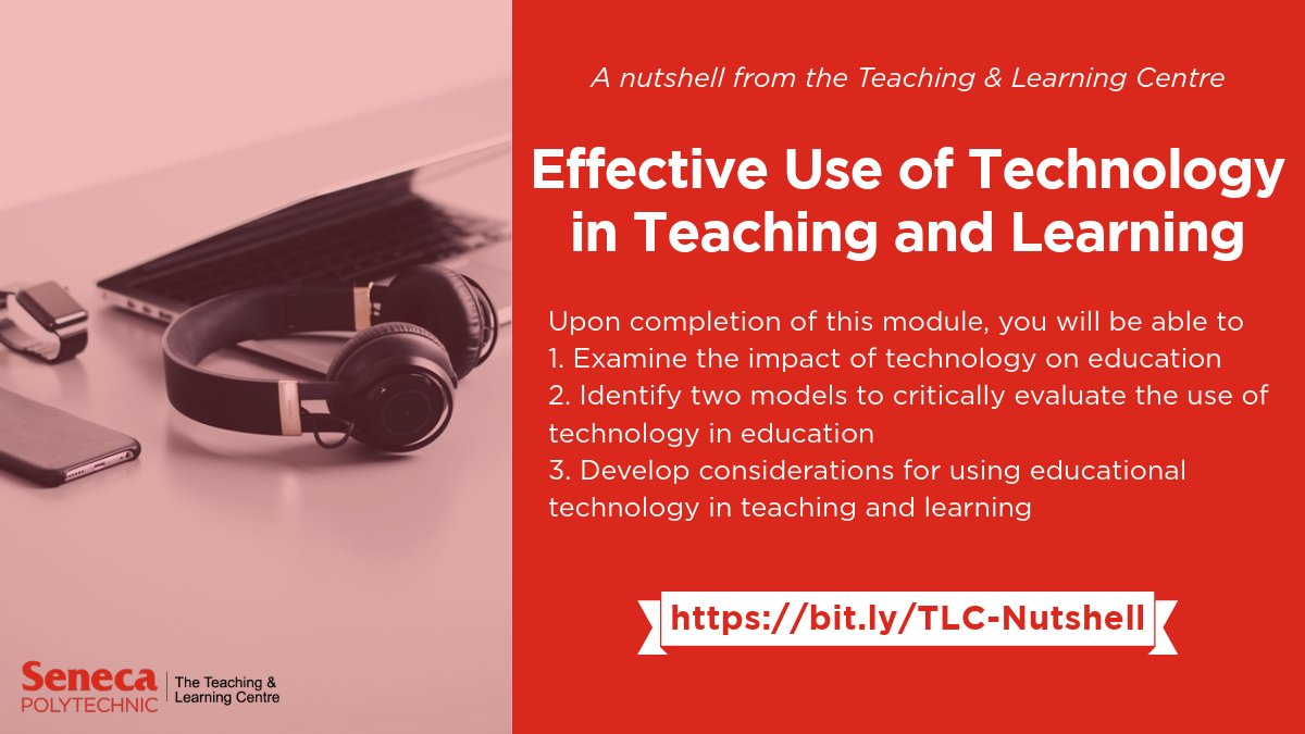 There are so many educational technologies available! Which ones should you use? And how should you use them? In our Effective Use of Technology in Teaching & Learning #TLCnutshell, we'll reflect on considerations for effective use of education technology. bit.ly/TLC-Nutshell