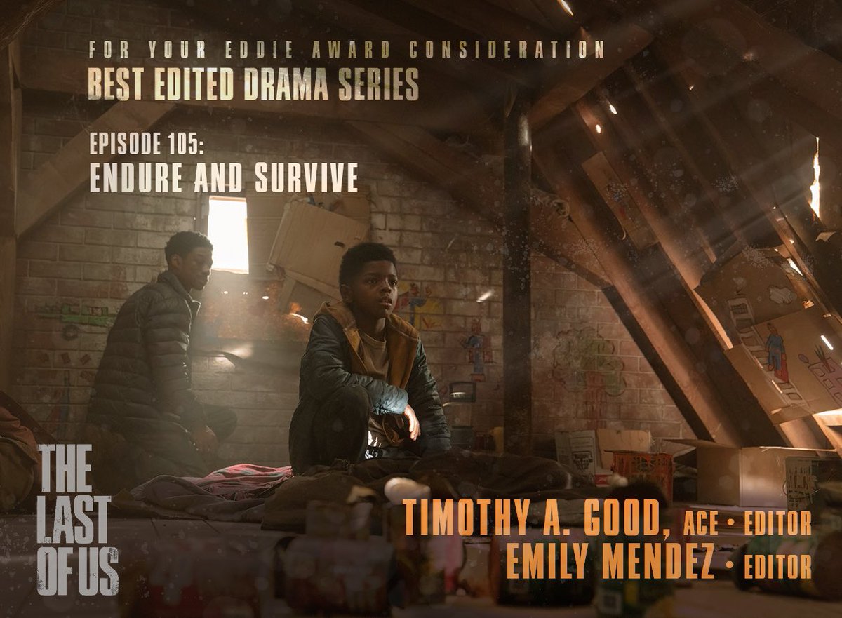 timothygood's tweet photo. “You think the world revolves around him?  That he’s worth EVERYTHING?”   For @emendezeditor &amp; I, he (SAM) was, &amp; it illuminated a central dilemma of @thelastofus &amp; guided our work &amp; passion.  We humbly submit ep. 5, ENDURE AND SURVIVE, for your #ACE Consideration.  #editing #HBO https://t.co/XcMQfAJBgf