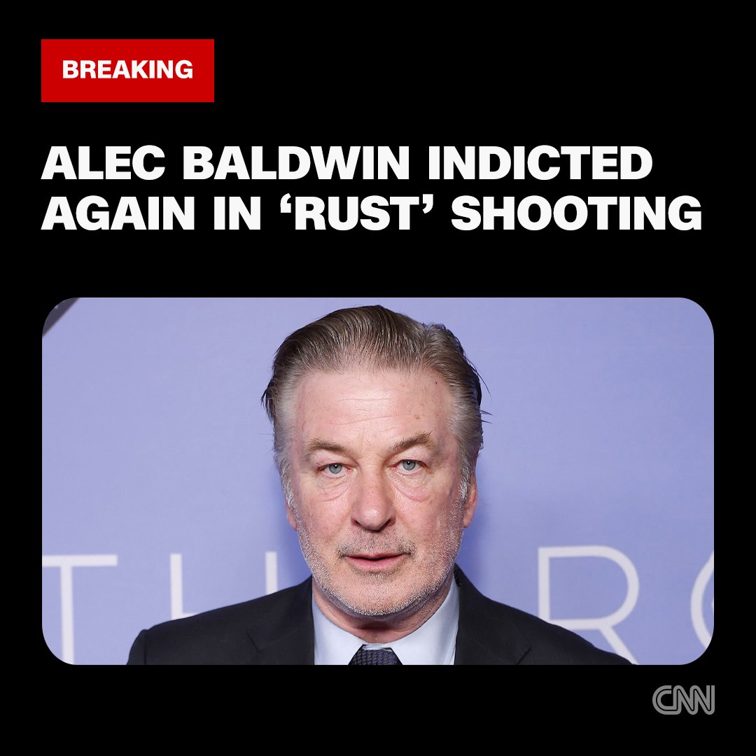 Alec Baldwin has been indicted by a New Mexico grand jury in connection to the 2021 fatal shooting of cinematographer Halyna Hutchins on the set of the movie 'Rust,' new court documents show. Baldwin is charged with two counts of involuntary manslaughter. cnn.it/3S2PyI9