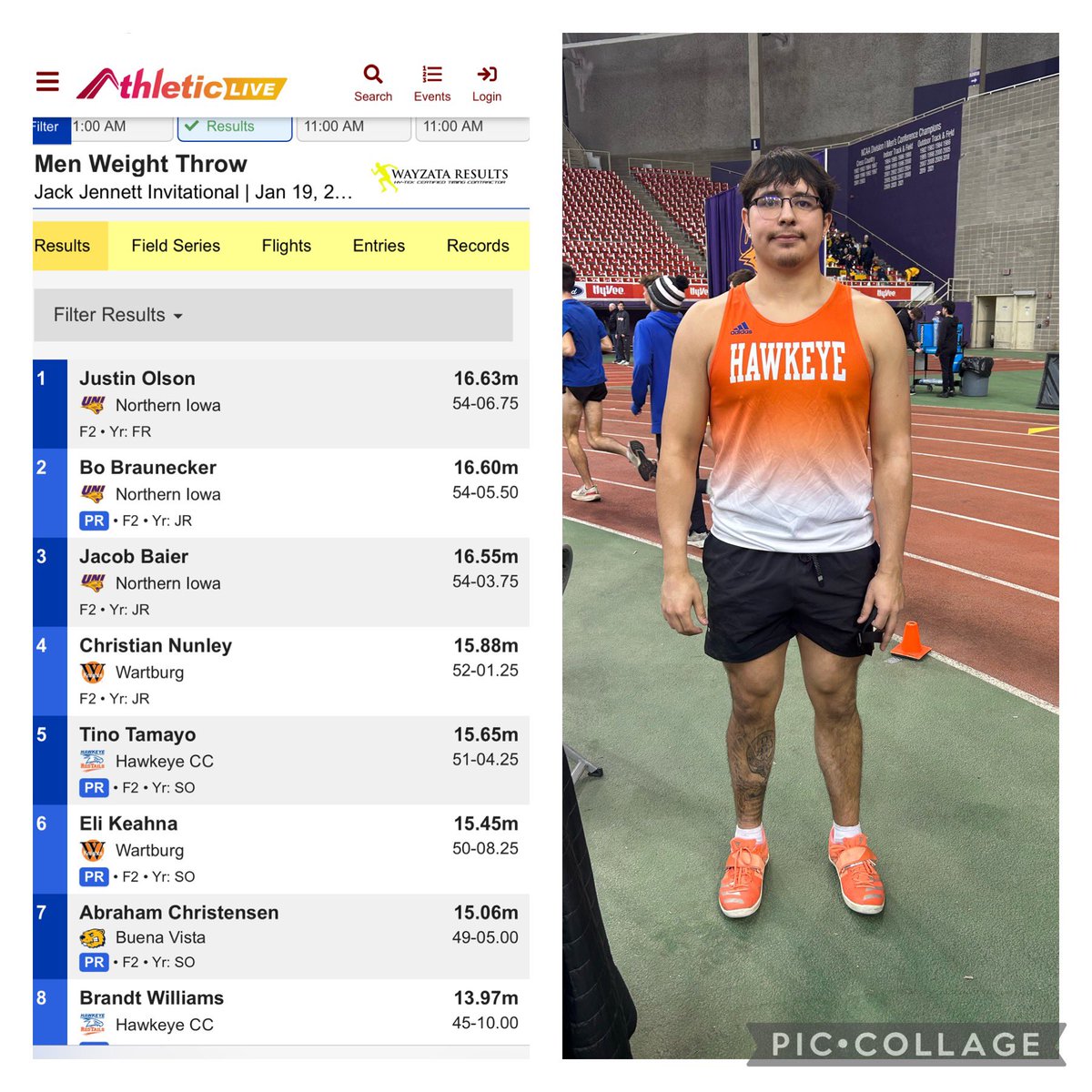 Sophomore Tino Tamayo hits a national qualifying mark in the weight throw and hits a huge PR!