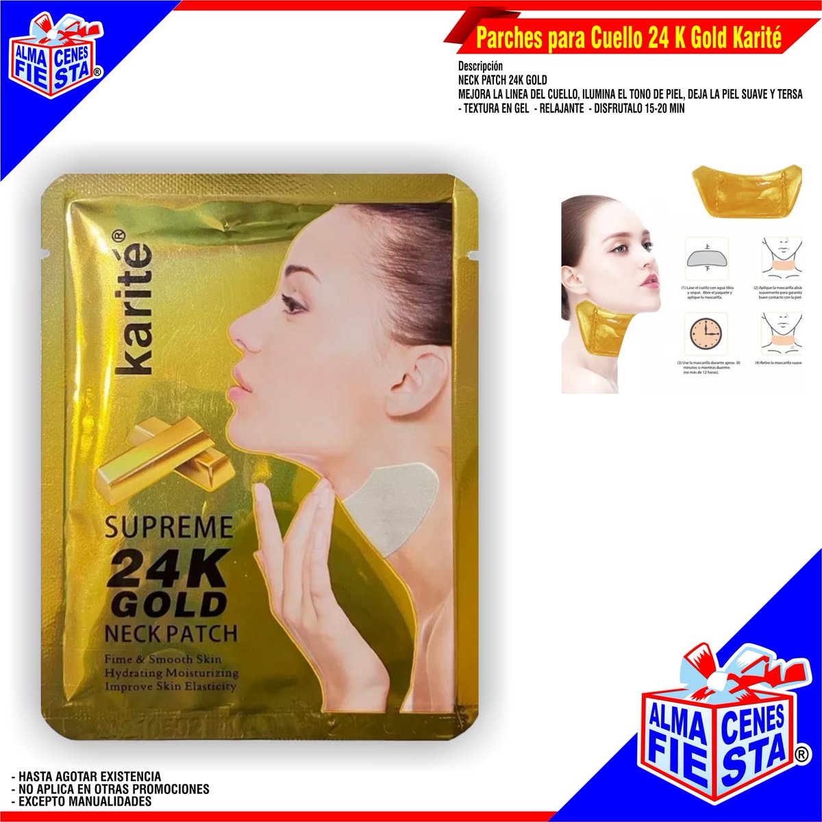 almafiesta64's tweet image. #Parches para #Cuellos #24K #Gold #Karité 
Para más informes 👉👉👉 bit.ly/2E0Vi2B
O manda mensaje privado y con gusto atenderemos tus dudas 📲
